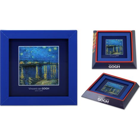 Riproduzione del dipinto di Van Gogh "Una notte sul Rodano" in una cornice decorativa. (1/5)