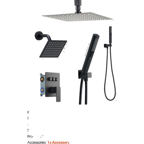 Conjunto de grifería para ducha, sistema 3 en 1, diseño duradero, 10 pulgadas, tipo 2 (1/2)