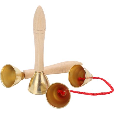 Cloche de Service en Aluminium avec Manche en Bois - Son Clair et Résonnant pour Présentation de Plats (1/5)