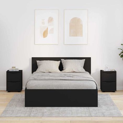 Nachttische 2 pcs Schwarz 30,5 x 30 x 43 cm Holzwerkstoff