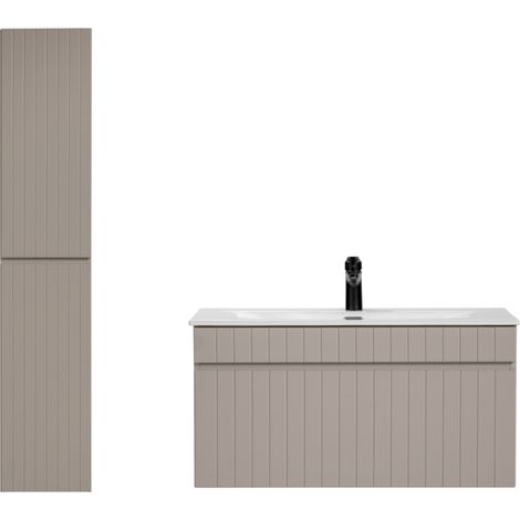 Ensemble meuble vasque à encastrer + colonne - 100 cm - Emblematic Cashmere - Livraison gratuite (1/5)