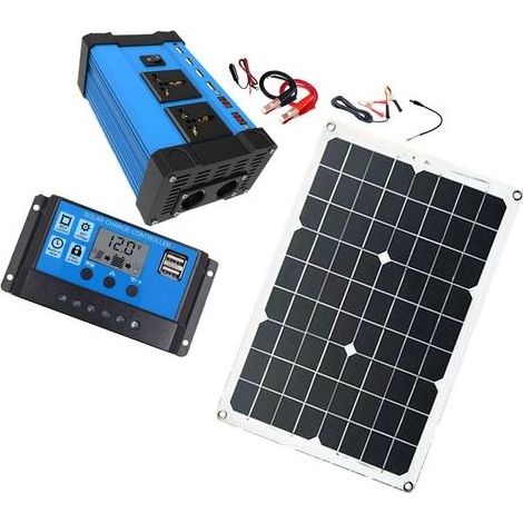300-W-Solargenerator – 220-V-Wechselrichter, 18-V-Panel mit Regler, zur Stromversorgung von Wohngebäuden. (1/5)