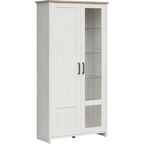 Credenza 2 ante Aksel bianco e marrone 201cm