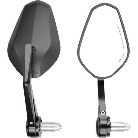 Specchietto retrovisore per manubrio moto, regolazione dell'angolazione a 360°, struttura in alluminio resistente. (1/2)
