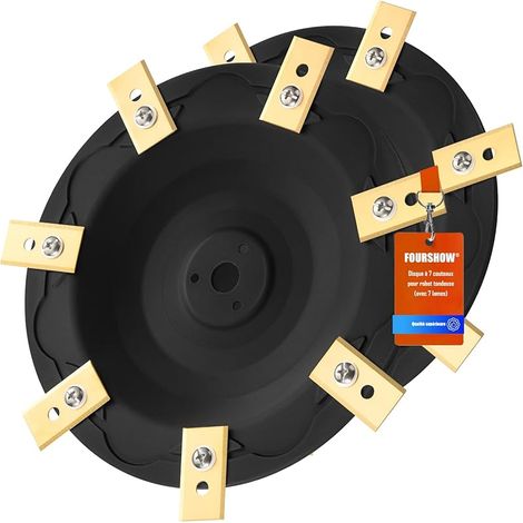 [Mise À Niveau] 2Pcs Plateau de Lame + 14 pièces Lames Compatibles avec Mammotion LUBA 1 AWD et LUBA 2 AWD (jusqu'à l'année 2024), Disque de Coupe Robot Tondeuse, Disque Rotatif pour Robot Tondeuse (1/5)