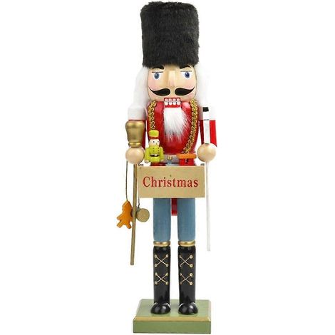 Casse-noisettes de Noël, figurine traditionnelle en bois peint représentant un soldat (1/4)