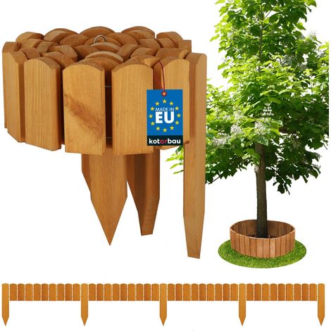 KOTARBAU® Bordure Jardin Exterieur Bois - 200 x 10 cm - Cloture Bois Jardin - Chêne - Palissade Flexible - Décoration Jardin (1/5)