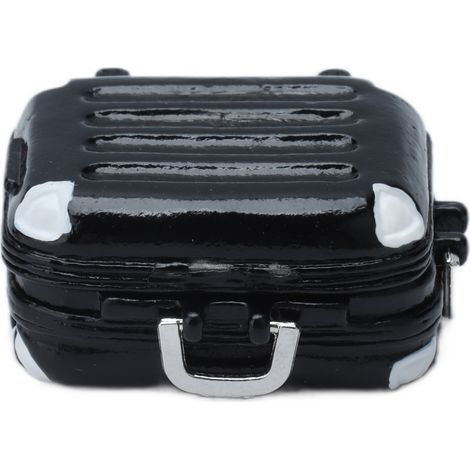 Valise de Voyage Miniature pour Maison de Poupée - Accessoire Décoratif Scénique Noir (1/5)