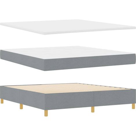 vidaXL Cama con Box Spring y Banco Gris Claro 180x200 cm Tela (1/5)