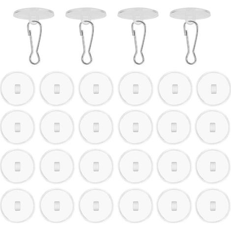 30 crochets de plafond auto-adhésifs transparents sans perçage crochets de support de plafond avec clips de mât de drapeau crochets décoratifs pour accrocher des carillons éoliens, salon, chambre, sal (1/5)
