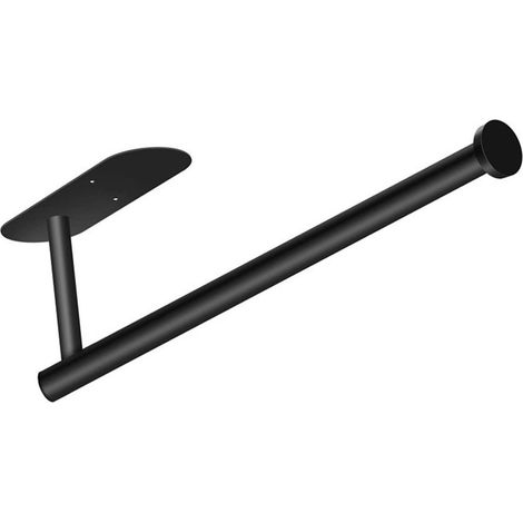 Wandhalterung für Taschentücher, Edelstahl, einfach zu montieren, selbstklebend, Papierrollenhalter, schwarz.