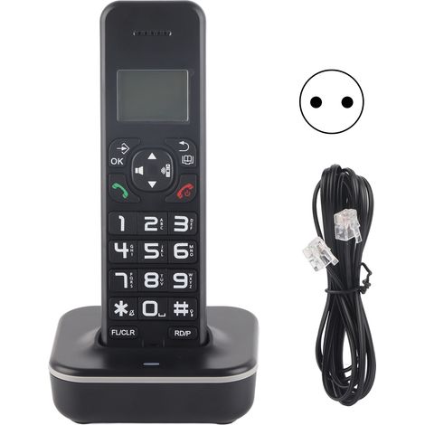 Combiné téléphonique sans fil numérique D1102B mains libres pour bureau maison, 100-240V avec prise UE (1/5)