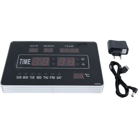 Multifunctional electronic digital calendar clock with time and temperature display. EU plug 110-220V (1/4)