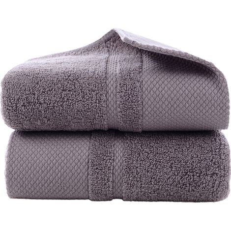 Lot de 2 serviettes douces et absorbantes, 34 x 74 cm, pour hôtel, salle de bain, spa, usage quotidien, salle de sport