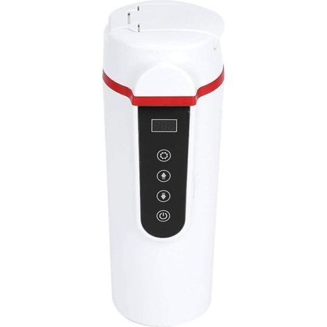 Elektrischer Wasserkocher, 420 ml Edelstahl-Reisebecher mit LCD-Display, 12 V/24 V Zigarettenanzünderanschluss, Warmhaltebecher, von DEBUNS (1/5)
