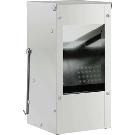 Rabbit Feeder Silver 12.5 x 12.5 x 25 cm Galvanised Steel vidaXL