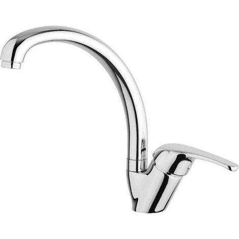 Miscelatore monocomando con canna girevole per lavello cucina cromato