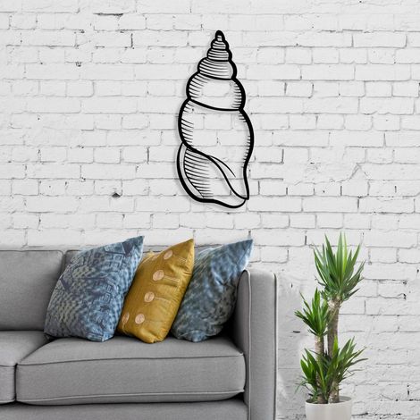METAL WALL ART NO:29 SHELL - Black