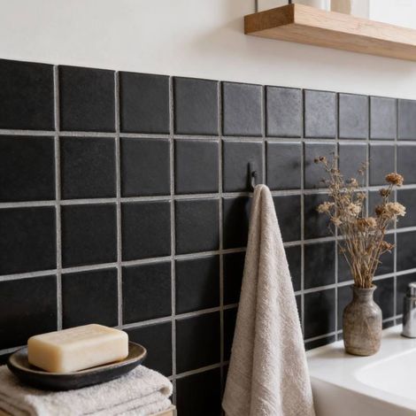 MAT INTER - Feuille 300x300 - Tesselle 50x50x6mm - Porcelaine anti d. anthracite (1/2)