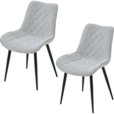PPkrimnel Lot De 2 Chaises À Manger Gris Clair Avec Pieds Métalliques (1/5)