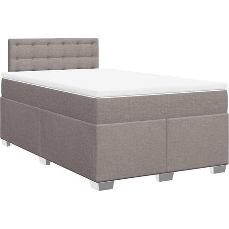 Maison Exclusive - Sommier à lattes de lit avec matelas taupe 120x190 cm tissu (1/5)