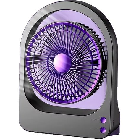 Ventilatore per la circolazione dell'aria, modalità di ventilazione regolabili, design compatto, grigio-viola (1/2)
