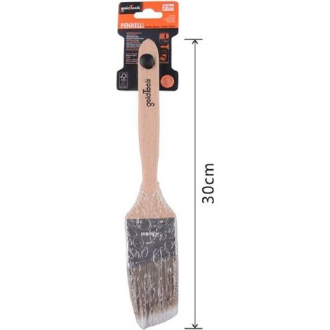 Kaela - Pennello Piatto 30cm Obliquo Con Manico In Legno Setole Lunghe Da Pittura 90212 - (1/2)