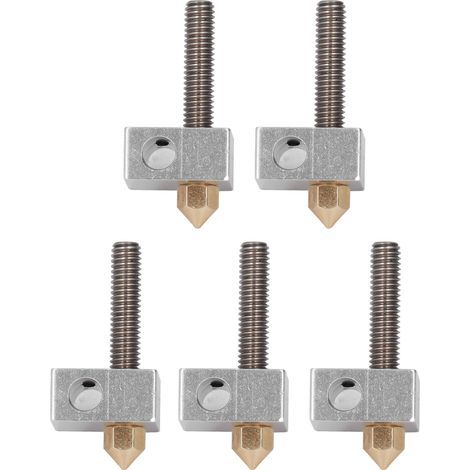 5 Pièces Bloc Chauffant pour Imprimante 3D Anet A8/A2 avec Buse Laiton et Tube de Gorge (1/5)
