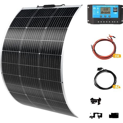 Panneau Solaire, Installation Flexible, Haute Efficacité, 12V 150W ensemble (1/2)