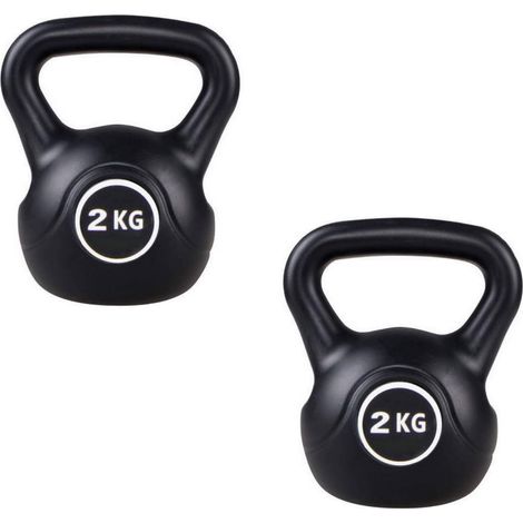 2 KETTLEBELL DA 2 KG PESO CON MANIGLIA X BODYBUILDING, CALISTHENICS (1/3)