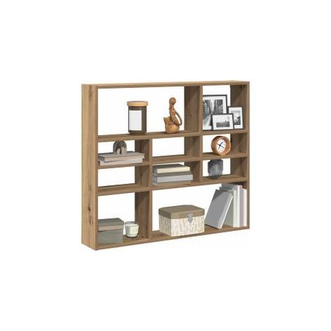 Étagère murale chêne artisanal 90x16x78 bois d'ingénierie (1/5)