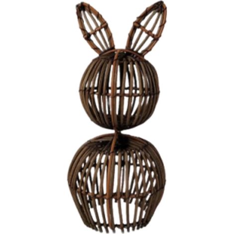 Panier Lapin En Rotin Naturel - Décoration De Pâques Et Printemps - Pour Intérieur Jardin Étagère - 1 Pièce (1/5)