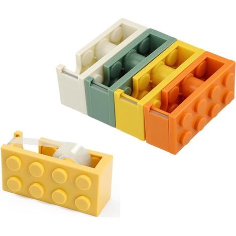 Juego de 4 dispensadores de cinta adhesiva - Dispensadores coloridos para el hogar, la oficina y la escuela.