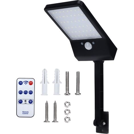 Solarbetriebene Außenwandleuchte mit 48 LEDs und Bewegungsmelder
