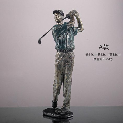 Figura de golf – Lujosa escultura deportiva de resina, modelo geométrico – Elegante decoración para el hogar (1/5)