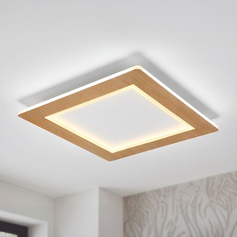 Plafoniera LED Lampada da soffitto Lampada da soggiorno Metallo bianco aspetto legno quadrato CCT 40x40cm