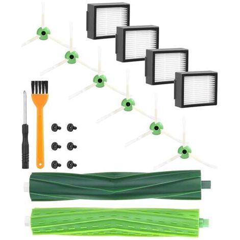 Pices accessoires de Remplacement aspirateur pour iRobot Roomba, Kit Compatible srie et i E5 E6 i7 i7+ i3 i3+ i4 i4+ i6 i6+ j7 j7+ i8 i8+,4 filtre,6 brosses latrales, 1 jeu de brosses en caoutchouc (1/5)