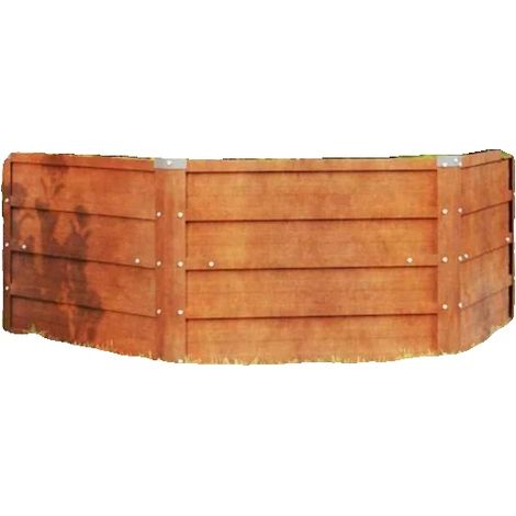 Macetero elevado de acero Corten, dimensiones 129 x 129 x 45 cm, apto para uso exterior, diseño con acabado oxidado, capacidad para plantar hortalizas. (1/5)