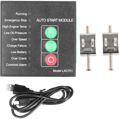 Module contrôleur de démarrage automatique LXC701 pour groupe électrogène diesel, panneau de commande DC 8-35V, tension universelle, système de gestion moteur, écran LCD, protection intégrée, boîtier (1/5)
