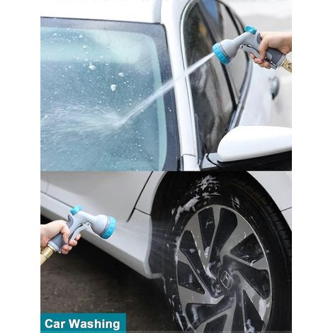 Garden Hose Spray Gun, 8 Spray Patterns Garden Hose Nozzle, High Pressure Manual Sprayer with Flow Control (1/4)