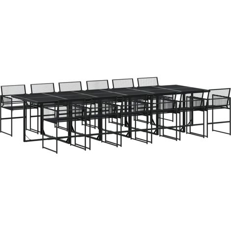 Maison Exclusive - Set da Pranzo da Giardino 13pz Nero in Polyrattan