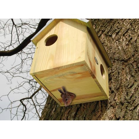 Esschert Design – Abri pour écureuils en bois de sapin – Dimensions 23x20x29 cm – Résistant aux intempéries – Installation facile
