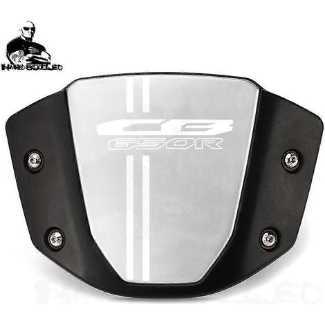 Pare-brise en aluminium pour Honda CB650R 2019-2022 (logo CB 650R argenté) - Kit de déflecteur de pare-brise avec logo CB 650R (1/4)
