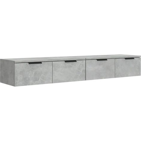 Set di 2 pensili da parete dal design classico capacità massima 68 x 30 x 20 cm in legno composito grigio cemento 020055225