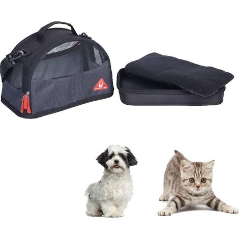 Trasportino per cani e gatti casetta & cuscino 3 in 1 max 4 kg maluku small black