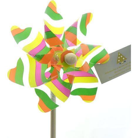 Riffelmacher Windmühle Bunt mit Orange gestreift & transparent Ø 17 cm x 48 cm