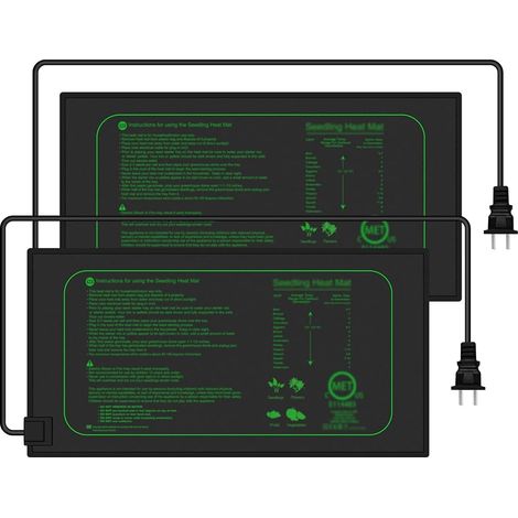 Tapis chauffant pour plantes - Lot de 2 - 21 W - Tapis chauffant pour semis - Convient à la croissance des semis - 25,4 cm x 52,6 cm - Tapis chauffant étanche - Convient à la germination des plantes d (1/5)