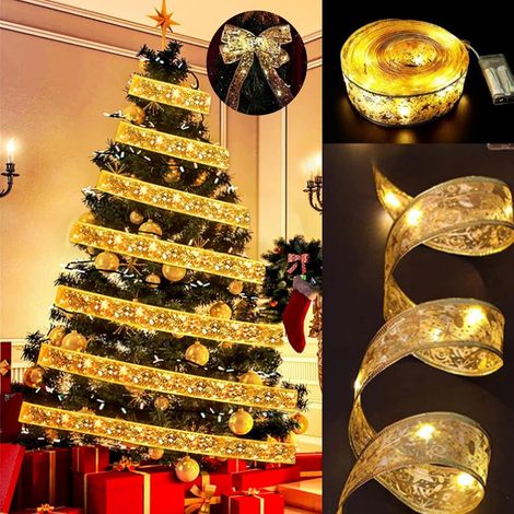Guirlande Lumineuse pour Sapin de Noël, 5 m 50 LED Guirlandes Lumineuses à Ruban Brillant, DIY Guirlande Lumineuse de Noel en Ruban pour Décoration de Sapin de Noël, fête, Cadeau décoration (1/5)