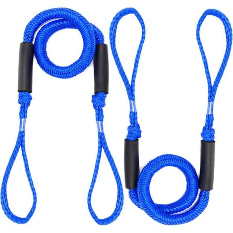 Cordon Elastique Amarre Cordon Bateau Corde d'amarrage Sangle de Mouillage Corde Élastique Amarre pour Bateau Accessoires 2 pièces (Bleu) (1/5)