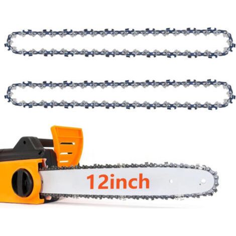 Lot de 2 chaînes de tronçonneuse à pas LP de 3/8", jauge de 1,1 mm pour barre de 30 cm, 44 maillons d'entraînement – Chaîne de tronçonneuse à faible retour, chaîne de rechange compatibl (1/4)
